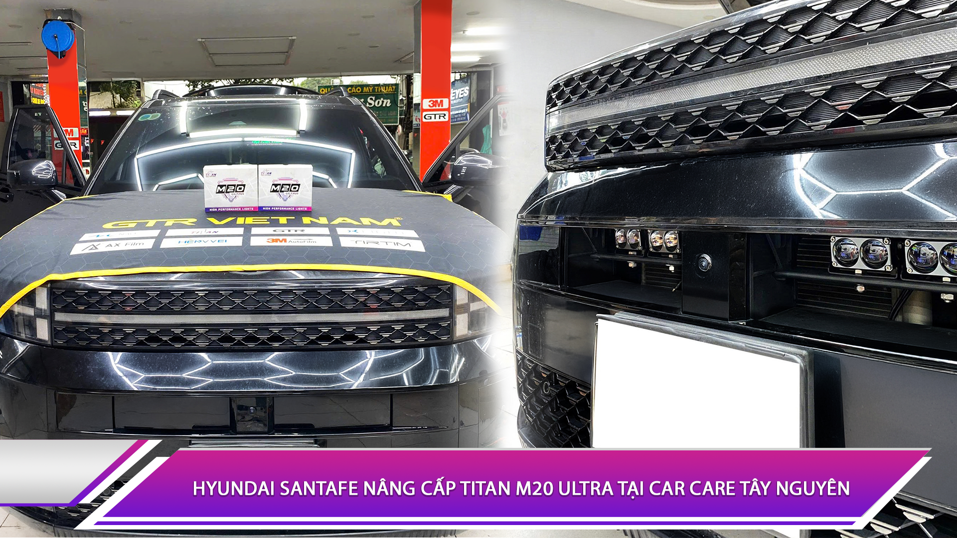 Hyundai SantaFe nâng cấp Titan M20 Ultra tại Car Care Tây Nguyên